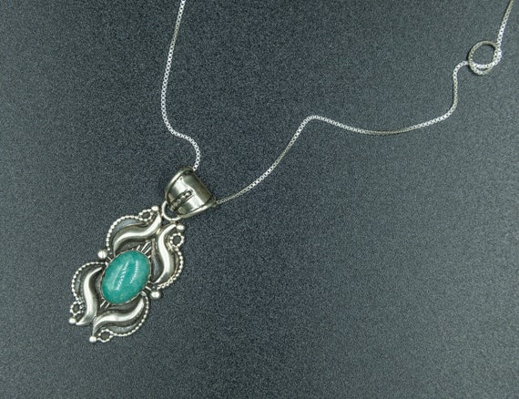 Lester James Kingman Turquoise Pendant - image 2