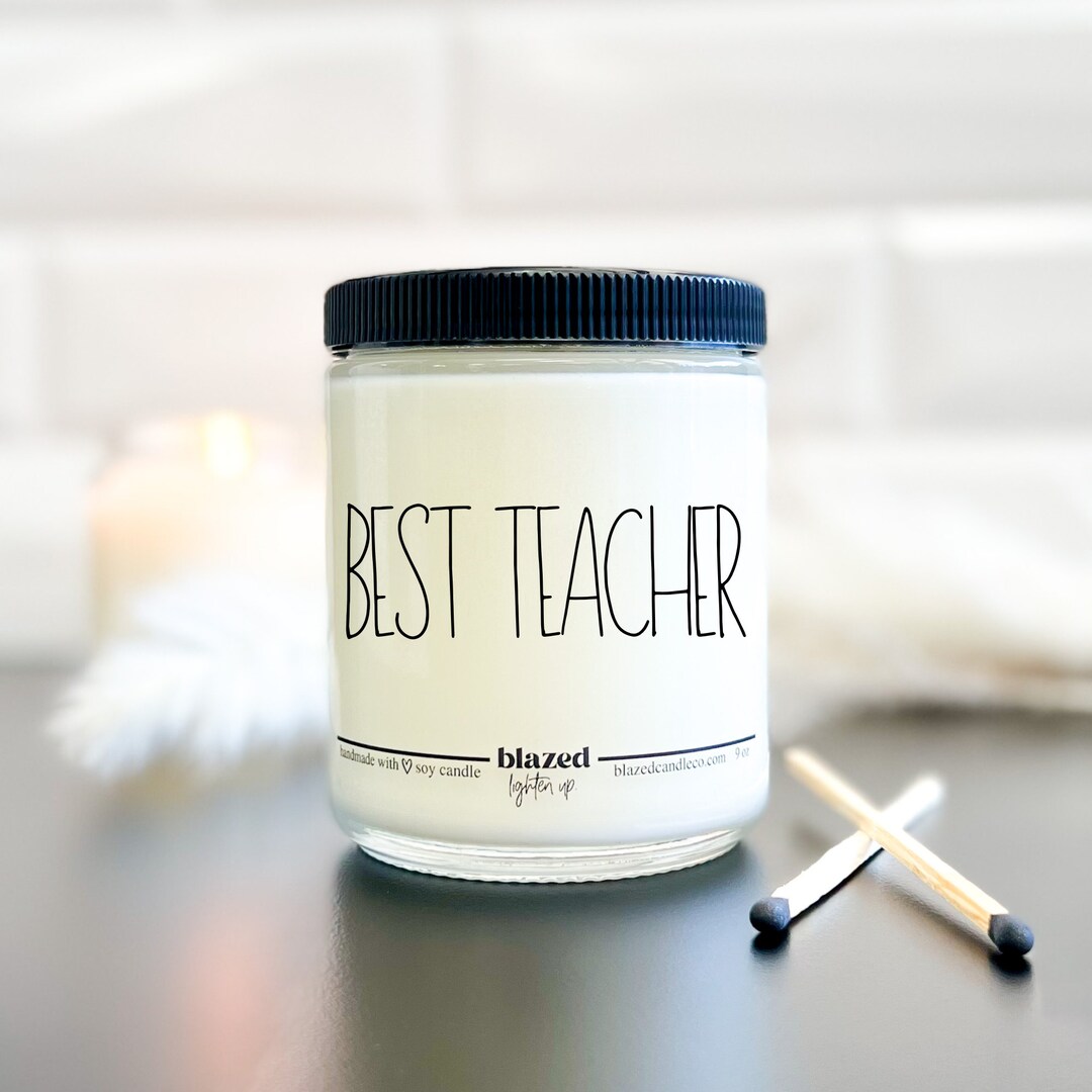 Best Teacher Candle Cute Teacher Gift Teacher Candle Etsy