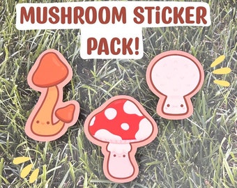 Mushroom Sticker Pack! || Weatherproof Matte Sticker