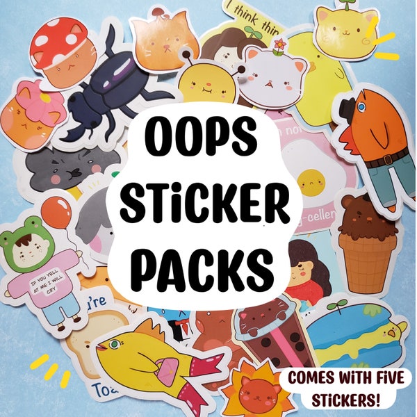 Cute Oops Sticker Pack Bag