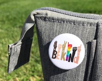 Be Kind Pin, Be Kind Sign Language Button, Trans Be Kind Button, Be Kind Button, LGBTQ pin Button, BLM, ASL, Rainbow, kindness diversity,
