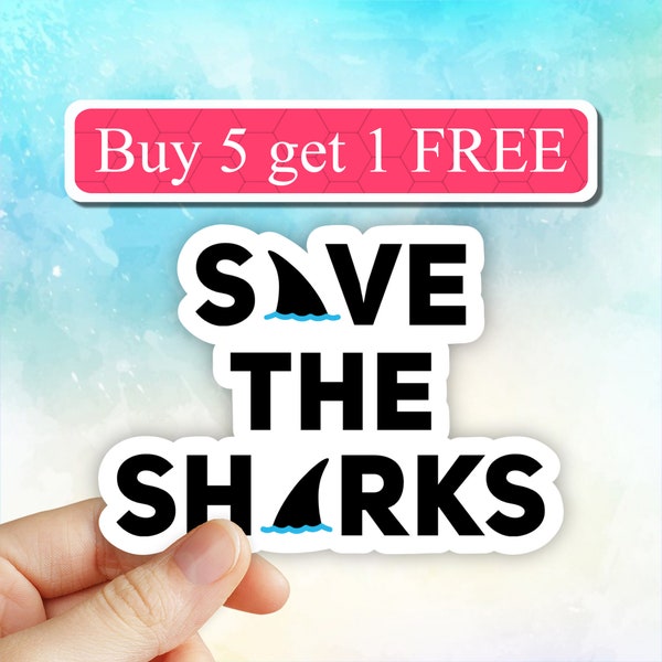 Save the sharks sticker, ocean stickers, clean the seas sticker, trending stickers, shark stickers, save the ocean sticker, laptop decal