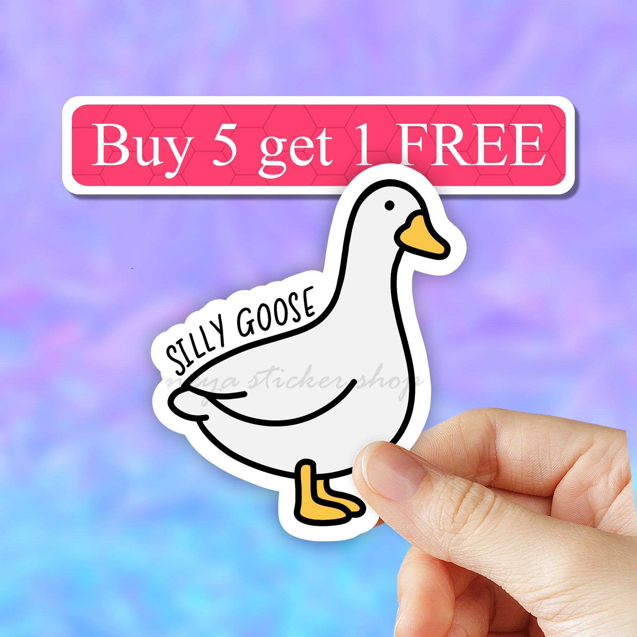 Silly Goose Animal Pun Sticker 7 Pack