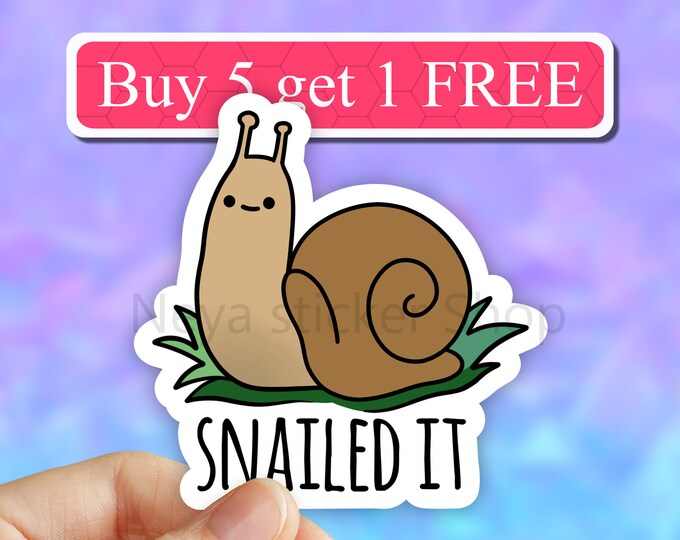 Cute Snail Stickers Pack Snail Stickers Kawaii Snail Etsy