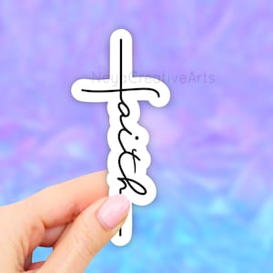 Faith Cross Sticker, Religious Sticker, VSCO Stickers, Laptop Decal, Aesthetic Stickers, Water bottle Stickers, Computer Stickers