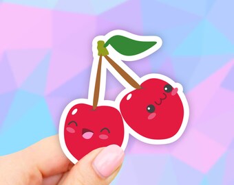 Cute Cherries Sticker, Waterbottle Stickers, Laptop Stickers, Aesthetic Stickers, Vinyl Stickers, Computer stickers, Tumbler stickers