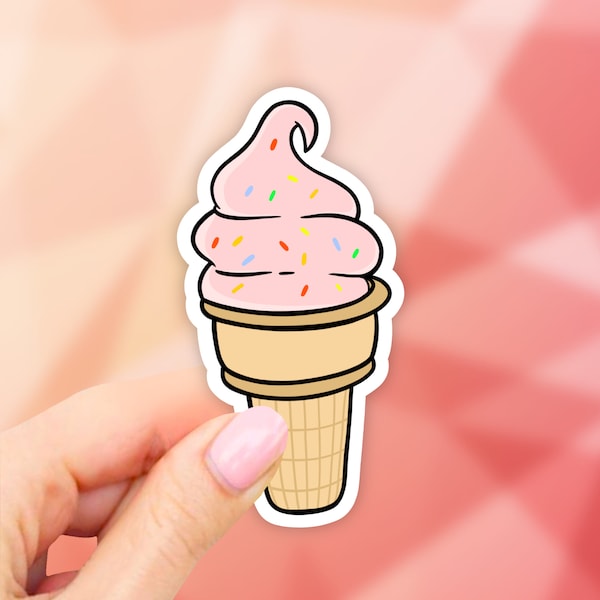 Ice Cream Cone Sticker, Laptop stickers, Aesthetic Stickers, Water bottle Stickers, Computer stickers, Waterproof Stickers, Vinyl Stickers