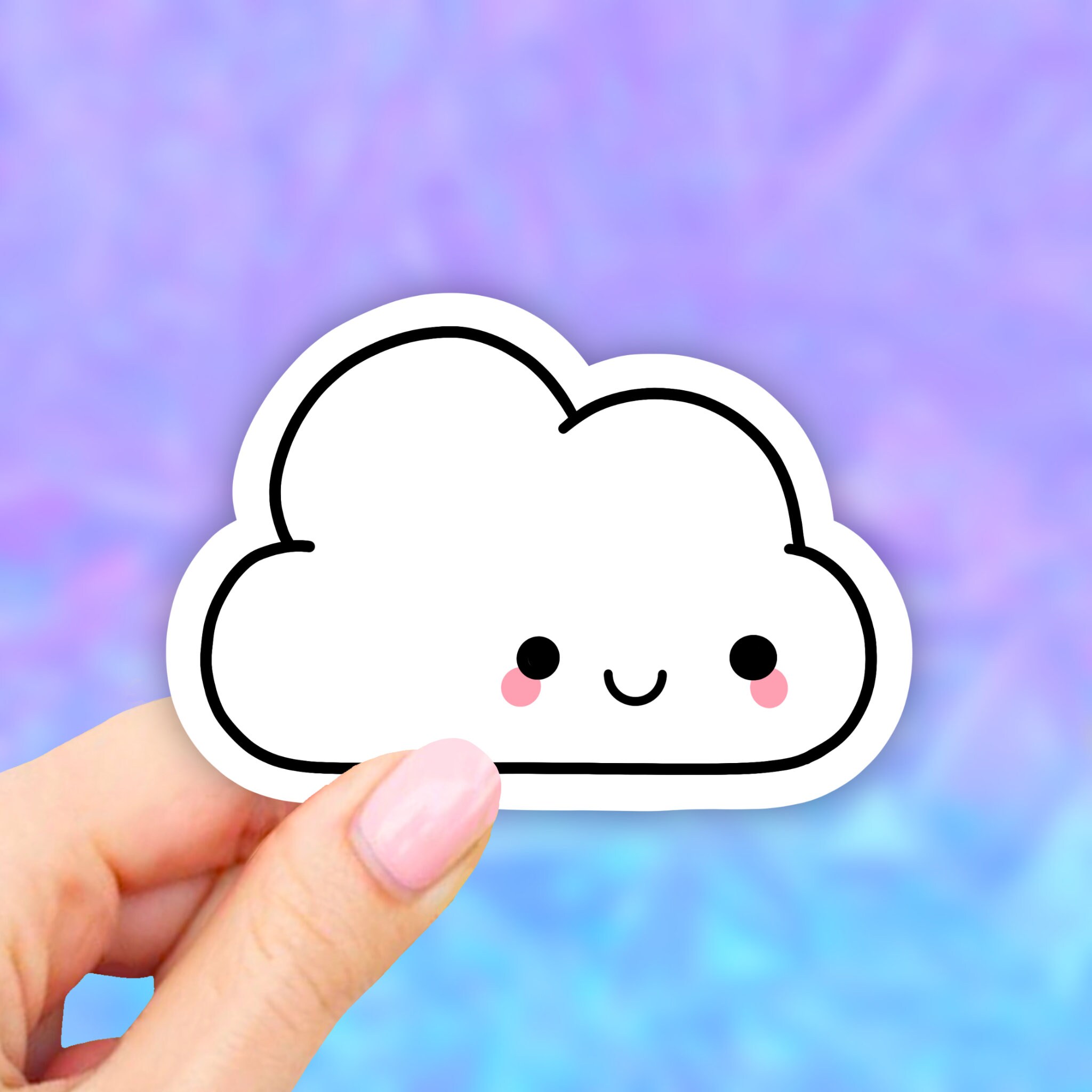 Cute Cloud Sticker Kawaii Stickers Laptop Decal Aesthetic Etsy