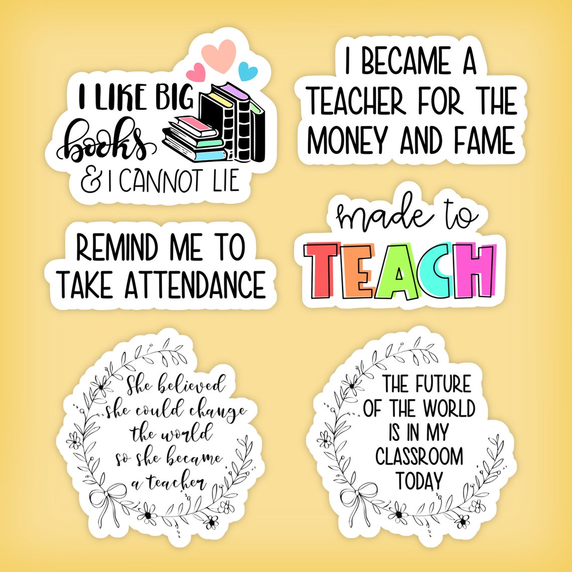 Teacher stickers Teacher sticker pack Teacher Appreciation Etsy