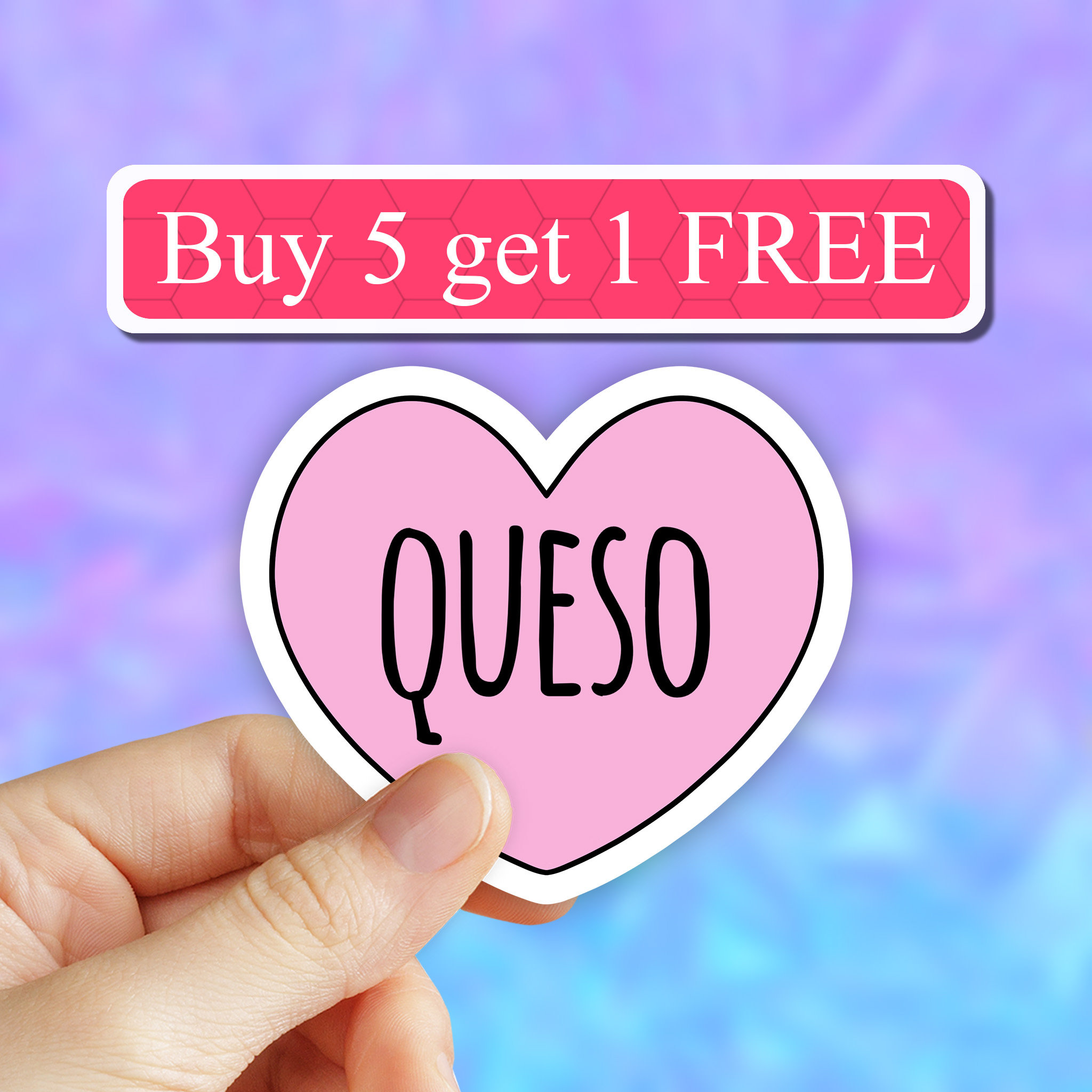 Heart Love Queso Sticker Food Stickers Kawaii Food Stickers Etsy