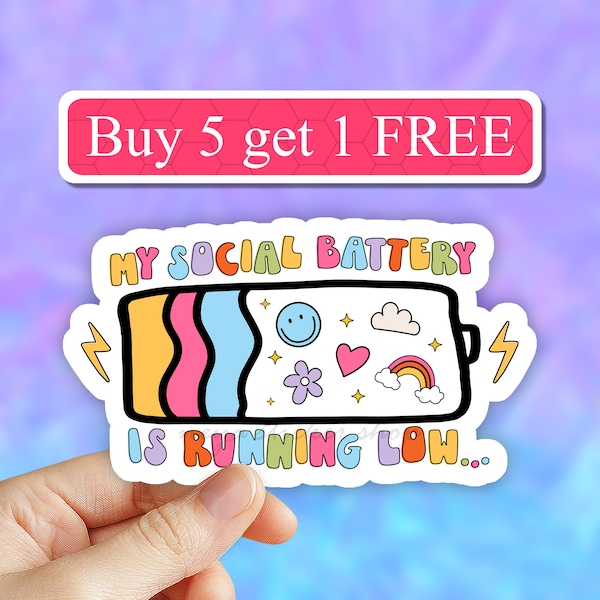 Anti Social low battery sticker, funny introvert stickers, anti social butterfly sticker, laptop stickers, water bottle decals, laptop decal