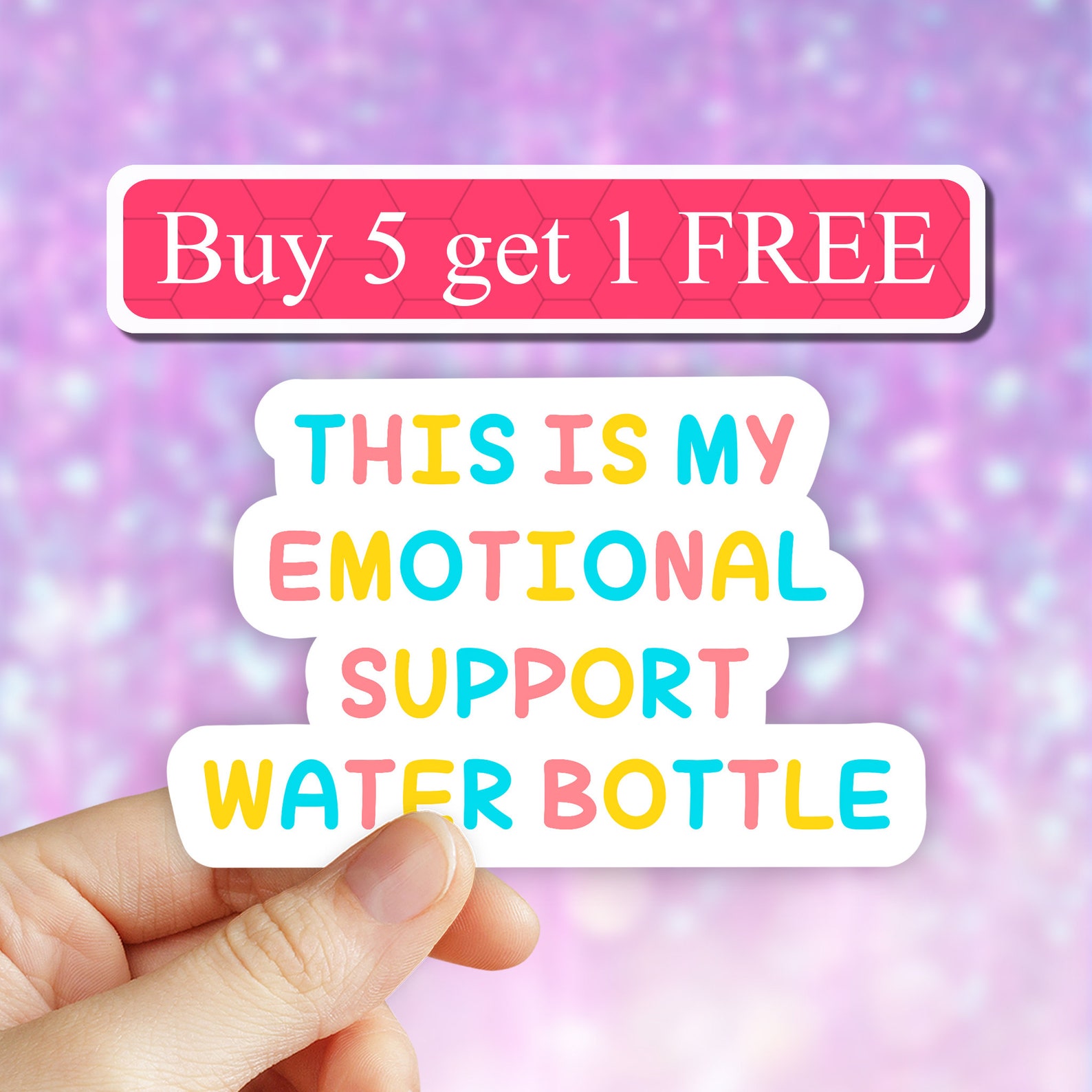 Colors Emotional Support Water Bottle Sticker Hydroflask Etsy
