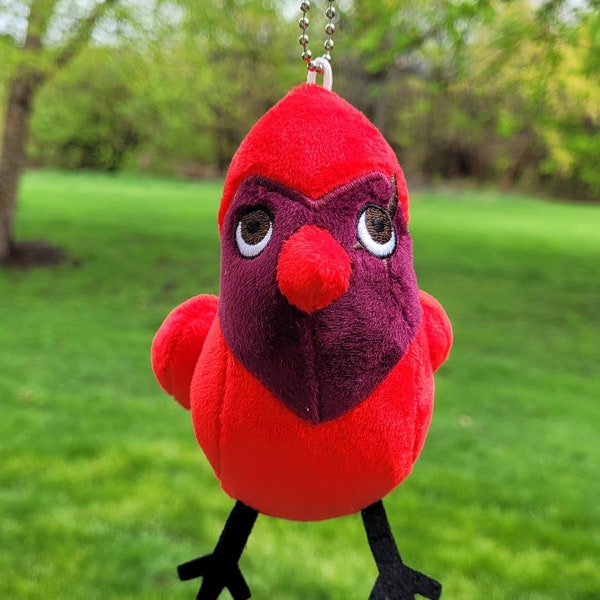 The Owl House Inspired Flapjack Palisman Plush Keychain Cardinal Bird Birb