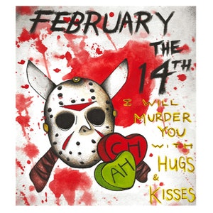 Murderous Love | Spooky Valentine&#39;s Day Art Print | Jason - Friday the 13th