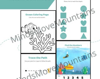 Preschool activiteitenpakket voor kleuters stille tijd | Schermvrije afdrukbare activiteiten voor kinderen van 3-6 jaar | Digitale download