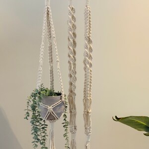 Macrame Plant Hangers Cotton Cord Natural image 3