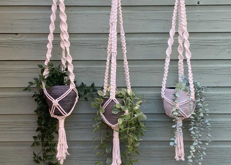 Macrame Plant Hangers Cotton Cord Natural image 2