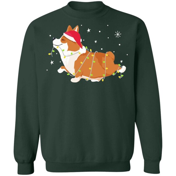 Ugly Christmas Sweatshirt Corgi 