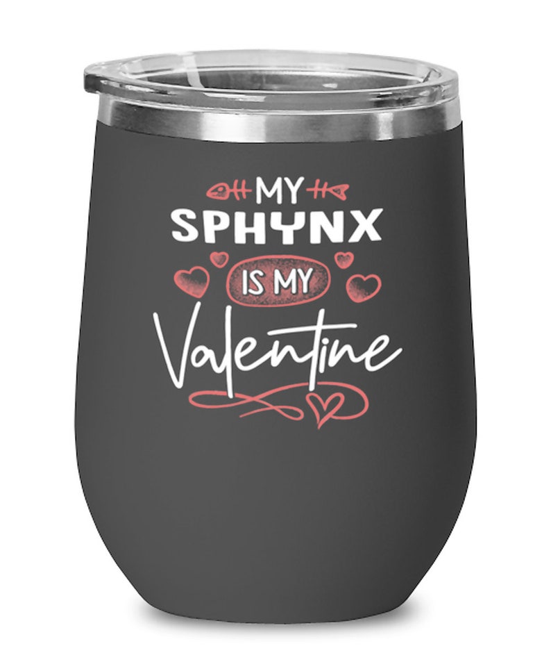Sphynx Cat Lovers Wine Glass Insulated 12oz Black Tumbler Mug Cute Gift For Cat Lady Women
