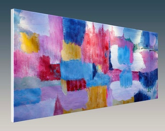 Large Abstract Oil Painting on Canvas, Modern Wall Art (153cm x 81cm)