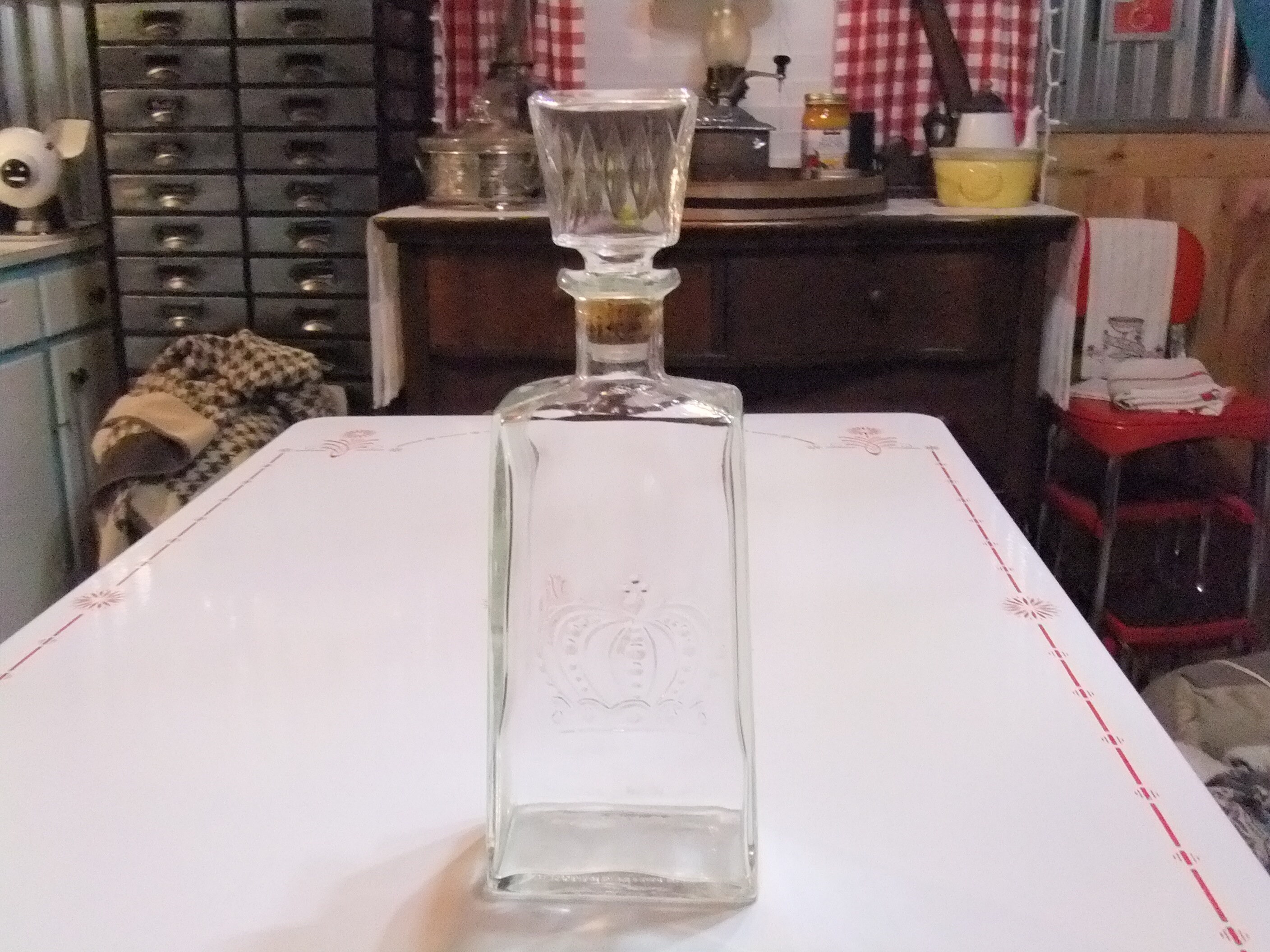 Crown Royal Bottle Vintage Glass Decanter Stopper Whiskey Etsy