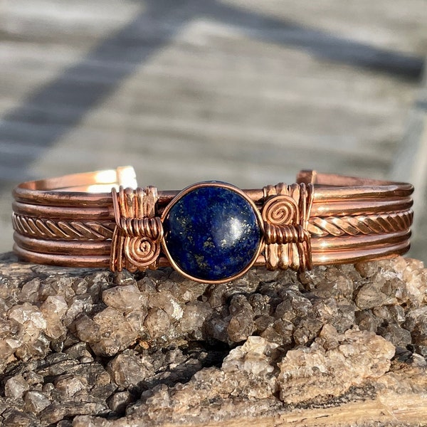 Copper Sodalite Cuff Bracelet