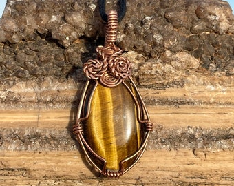 Tiger’s Eye Copper Pendant/Necklace