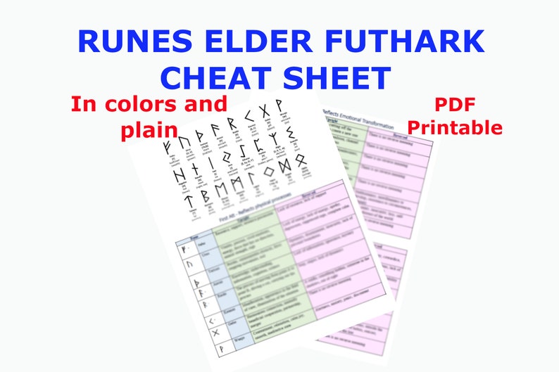 How to Read Runes Runes Cheat Sheet Etsy