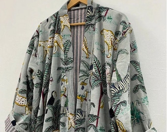 Yellow Junge 100% Cotton Velvet Kimono Robe main image 0