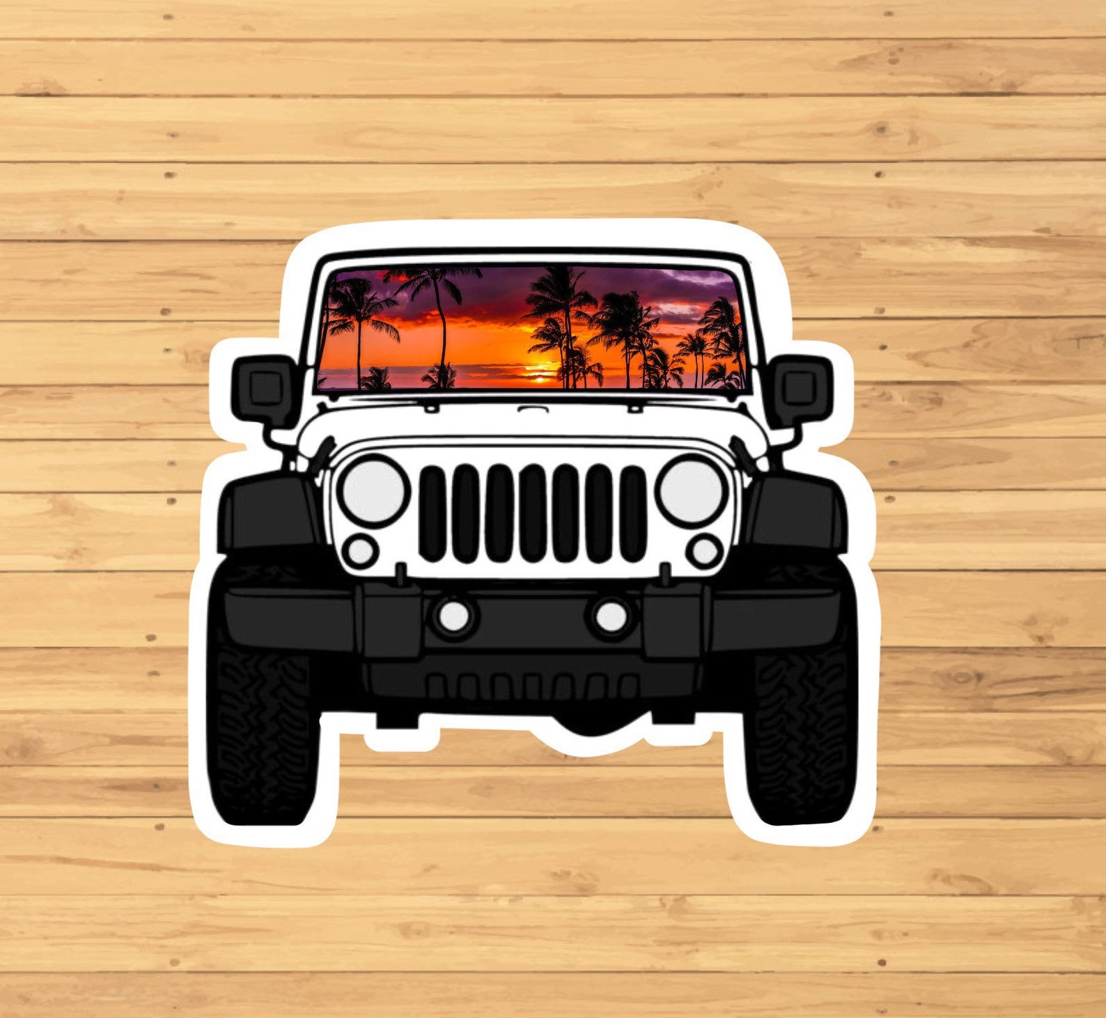 Sunset Jeep Sticker Water Resistant Personalized Gifts Etsy