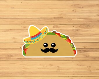 Funny Taco Sticker - Water Resistant!- Personalized Gifts  - Stickers for Hydroflask - Stickers Laptop