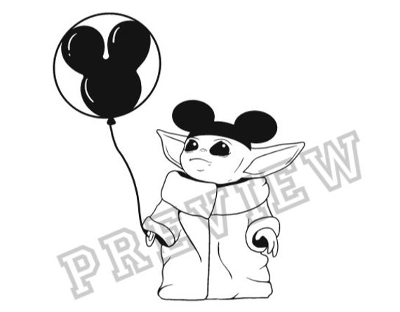 Download Baby Yoda Svg Black And White
