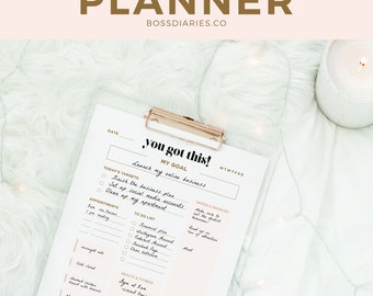 Daily Planner, Printable Daily Agenda Template, Download Printable PDF