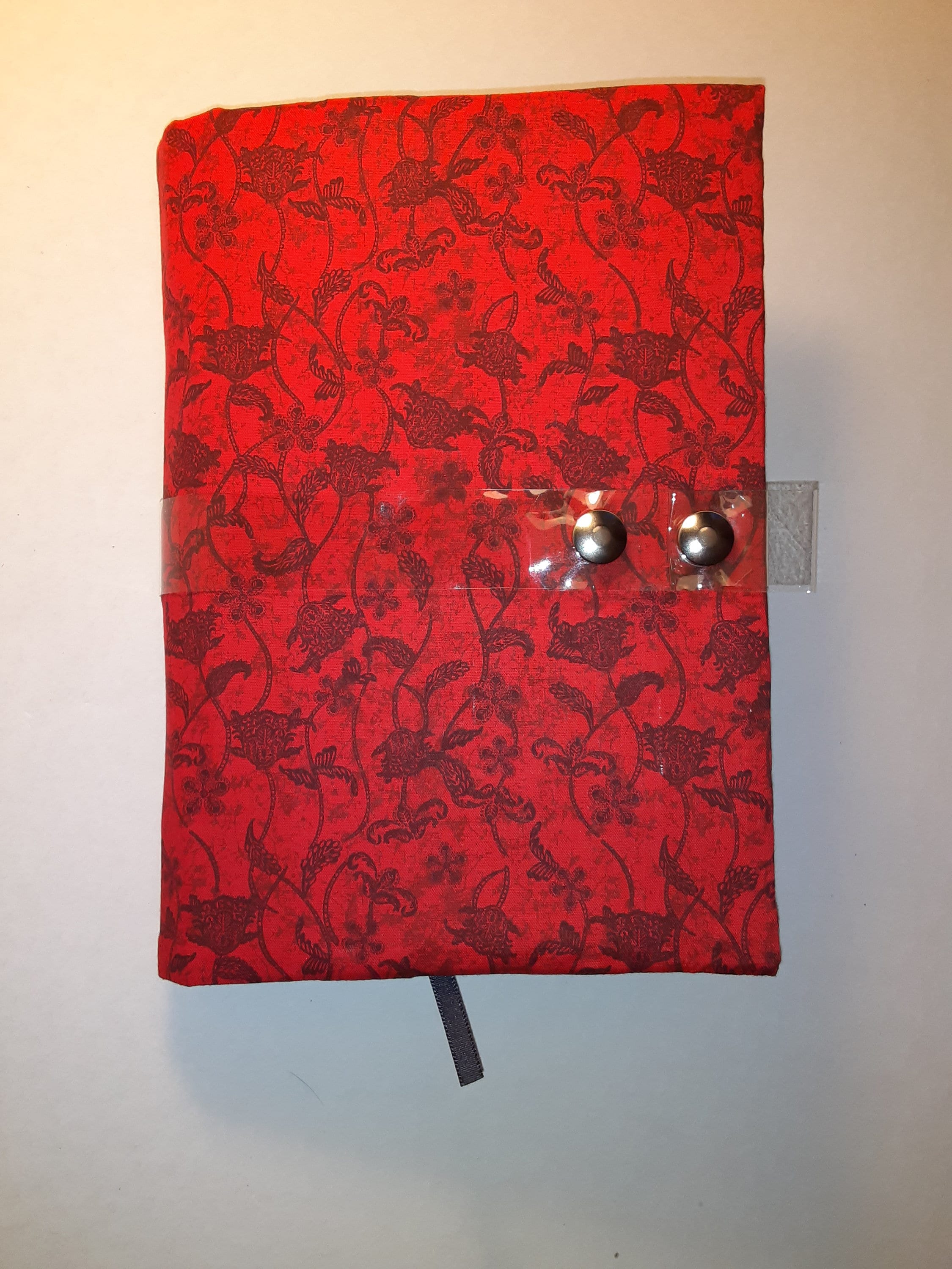 Hands-Free Book Cover: Red Jacobian Floral, Hardback Book Holder