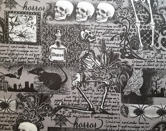 Hands-Free Book Holder: Skeletons & Poison Pattern, Halloween Gift
