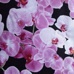 Copertina/portalibri realizzata su ordinazione, lettura a mani libere, lettura a letto, copertina floreale, disponibile in 4 misure, copertina orchidea (orchidee rosa)
