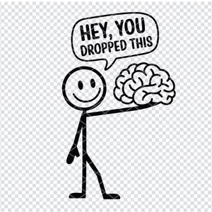 DESIGN DIVERTENTE DEL CERVELLO Svg, Clipart umoristico di figure stilizzate, File Svg di grafica di giochi di parole sul cervello per Cricut