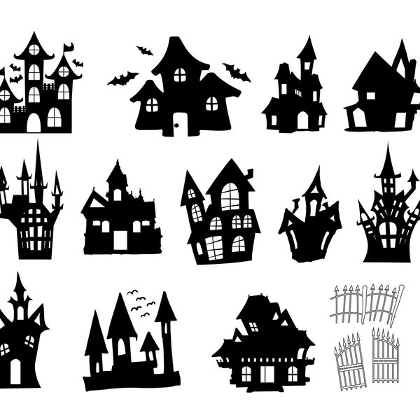 HAUNTED HOUSE SVG, Haunted House Clipart, Halloween Svg Files for Cricut, Haunted House Cut Files