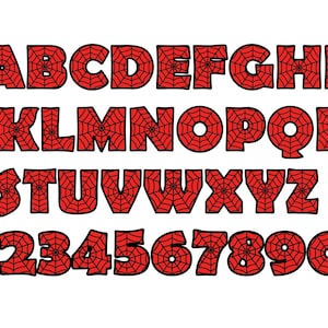 Paquete SVG del alfabeto de araña, imágenes prediseñadas de fuente de araña, letras de Halloween en formato SVG, archivos SVG para Cricut
