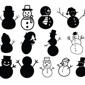 Noël bonhomme de neige SVG, clipart bonhomme de neige, fichiers Svg de bonhomme de neige pour Cricut, fichiers de coupe Svg de bonhomme de neige