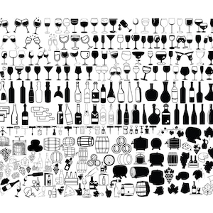 Pacote WINE SVG, Arquivos de corte WINE Svg, Clipart de vinho, Arquivos de corte de vinho, Svg de beber vinho, Taça de vinho
