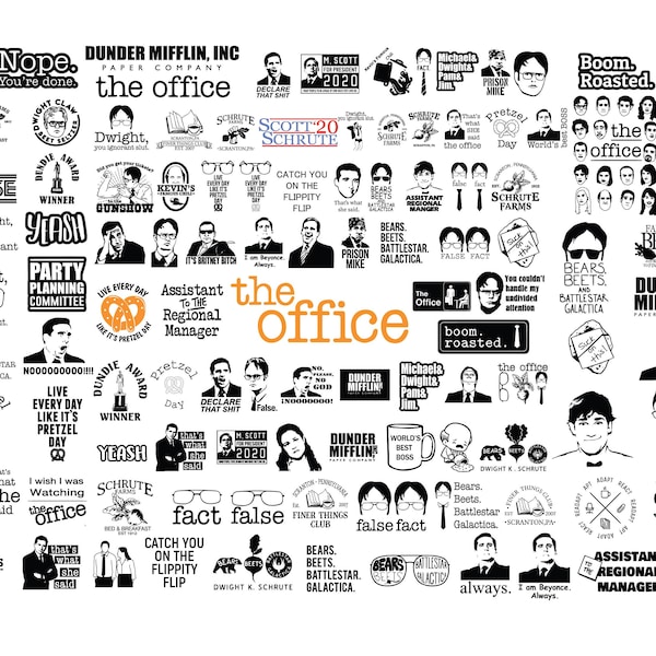 THE OFFICE Bundle SVG, The Office Svg Files for Cricut, The Office Tv Show, The Office Clipart, The Office Vector