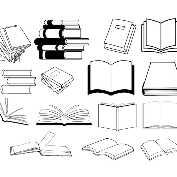 BOOKS SVG, BOOKS Svg cut files for Cricut, Book Svg Cut Files, Books Clipart, Stack of books Svg