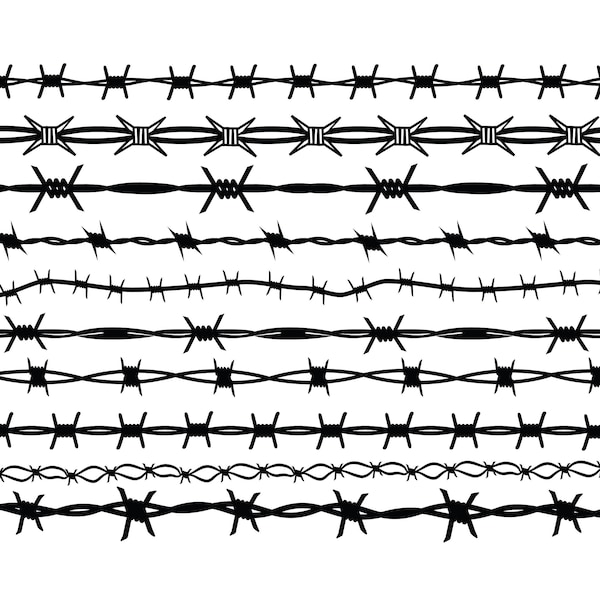 BARBED WIRE SVG, Barbed Wire Svg cut files for Cricut, Barbed wire clipart, Barbed Wire Vector