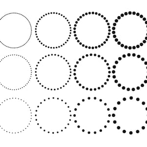 DOTTED CIRCLE SVG, gepunktete Kreis Clipart, gepunktete Monogramm svg, gepunktete Kreis svg cut Files für Cricut