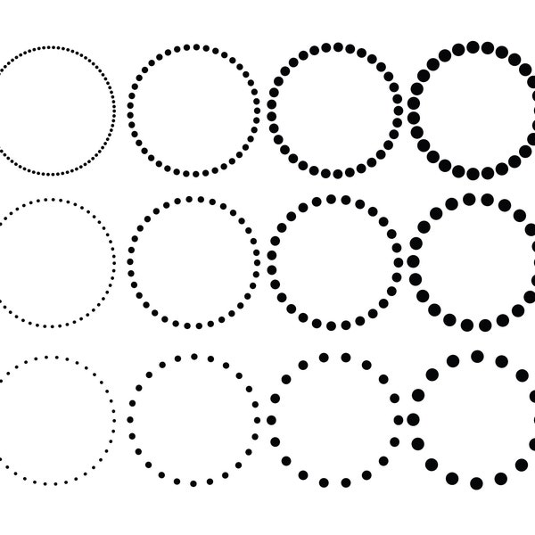 DOTTED CIRCLE SVG, Dotted circle clipart, Dotted monogram svg, Dotted circle svg cut files for Cricut