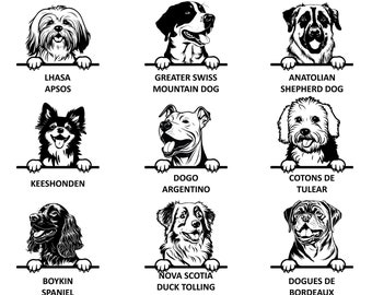 PEEKING DOG SVG, Peeking Dog Svg Files For Cricut, Peeking Dog Silhouette Svg, Peeking Dog Clipart