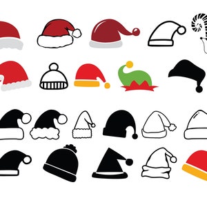 CHRISTMAS HAT SVG, Christmas Hat Clipart, Santa Hat Svg Files For Cricut, Santa Hat Svg Cut Files