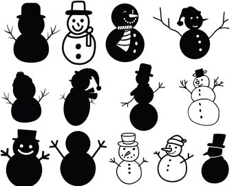 CHRISTMAS SNOWMAN SVG, Snowman Clipart, Snowman Svg Files For Cricut, Snowman Svg Cut Files