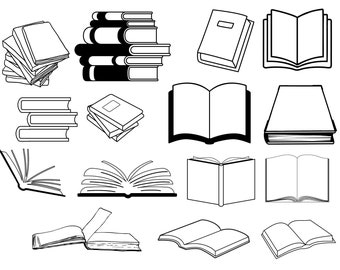BOOKS SVG, BOOKS Svg cut files for Cricut, Book Svg Cut Files, Books Clipart, Stack of books Svg